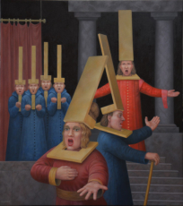 Act one, modern stage, olieverf op linnen 90x80cm