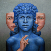 Het wonder geschied, olieverf maroufle, 24x24cm SOLD